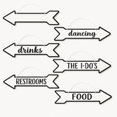 Elegant Wedding Directional Arrow Signs - Black & White, 6-Pack